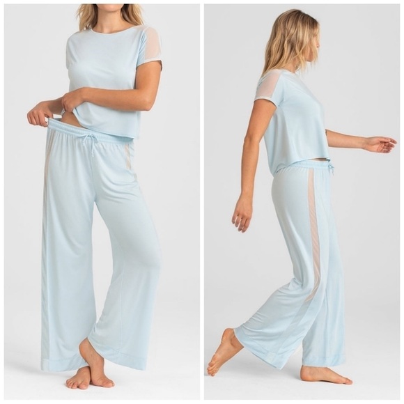 Honeylove Other - Honeylove BlissWear Pajama Sleepwear Pants Wide Leg Stretch in Glacier